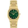 The Spirit Chronometer Company Spirit - Orologio analogico al quarzo da donna, in acciaio inossidabile placcato oro, con quadrante verde malachite, Oro, Moderno