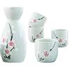 Liwein Set da Sake Giapponese,5 Pezzi Ceramica Tradizionale Porcellana Bicchieri da Vino Dipinti a Mano Fiori di Ciliegio Sake Pot Tazze Artigianale Regalo Set