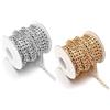 DBAILY Catene a Maglia Intrecciata In Alluminio,2 Rotoli Catene Di Cordoli Non Saldatonon Sbiadire Accessori Per Gioielli Per Fai Da Te Gioielleria Catena Della Borsa Collana 7 x 4mm×5m(Oro,Argento)
