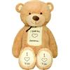 TEDBI Grande Orsacchiotto 220cm | Beige | Gigante Orso di Peluche farcito Giocattolo Bambini Cuore Regalo di Compleanno XXL Teddi Orso con Ricamo Ti Amo per Sempre