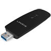 Linksys WUSB6100-M Adattatore USB wireless dual band WLAN AC1200 Max Stream, chiavetta WiFi USB 3.0 con MU-MIMO per laptop, computer e computer desktop, Nero