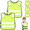 YOUYIKE Giubbotto di Sicurezza per Bambini,2/3 pcs Gilet catarifrangente per bambini (3-12 Anni), 360° Gilet Alta Visibilita per Corsa, Ciclismo, Escursionismo -Universale per Bambino e Bambina(2 pcs)