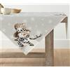 Artoid Mode Pupazzo di neve fiocchi di neve Natale tovaglia stagionale biancheria da tavola invernale cucina tavolo decorazione per interni vacanza festa decorazione 100 x 100 cm