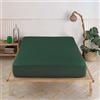 Vency Lenzuolo con Angoli Una Piazza e Mezza 140x200 cm Verde Scuro Lenzuola 1 Piazza e Mezza in%100 Cotone 150g/m²