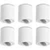 YindaLux 6× Faretti Soffitto Orientabili - Girevole di 30° - Ø80×84mm - LED Faretti da Soffitto 230V con presa GU10 - Alluminio Lampada da Soffitto Downlight - Bianco Rotondo(Senza lampada GU10)