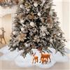 Jeffica Gonna per Albero di Natale, 78cm Bianca Ispessimento Finta Pelliccia Tappeto Gonne per Alberi di Natale per Sotto Albero di Natale Decorazione Natalizia