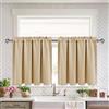 XWZO Tende oscuranti, per soggiorno e cucina, da bistrò, per piccole finestre, 66 cm x 61 cm, beige per pannello, set da 2 pezzi