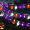 Mecctuck 700CM Luci Halloween, Catena Luminosa LED, Decorazioni, Lanterna, Zucca Luminosa, Luci per Esterno, Giardino Batteria