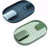iTYOOS Coperchio Pentola 2 Pezzi e Porta Cucchiaio, Mensola Portautensili, Mensola Porta Cucchiai, Portaposate per Evitare Macchie di Gocciolamento (Blu e Verde)