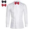 Sliktaa Smokinghemd - Camicia da Uomo per Il Tempo Libero, Slim alla Moda, vestibilità Aderente, per la Cena, Bianco, XS