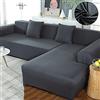 ABUKJM Copridivano Divano ad Angolo,Copridivano Elasticizzato con penisola,Tessuto in Microfibra,Antiscivolo,AntiGraffio,per copridivano Chaise Longue da Soggiorno (Dark Gray,A-A 1 Seater 90-140cm)