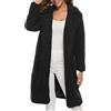 Duohropke Cappotto Inverno Cappotto Trapuntato Da Donna Lungo Autunno E Inverno Tinta Tinta Manica Lunga Cappotto Di Lana Per Donna Con Cappuccio Top, Nero , XXL