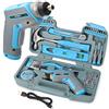 Hi-Spec Cassetta Attrezzi Completa Blu, Avvitatore Elettrico 3,6V USB Senza Fili con Utensili Manuali per Riparazioni Fai da Te in Casa, Valigetta Compatta, 35 Pezzi