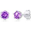 SILVEGO Orecchini da Donna in Argento 925 con Vera Ametista Viola 4 mm Farfallina, JJJ1032AM