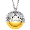 Dada Gioielli - Collana Chiama Angeli Gravidanza Novità Vestito Cuore Zirconato Catena Acciaio Regolabile 80+10+10 cm (Argento)
