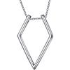 DAOCHONG Argento sterling S925 Gioielleria Aprire Rombo Pendente Porta anelli Collana da donna