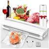 Kejector Macchina Sottovuoto Alimenti 5 in 1, sigillatrice per sottovuoto,5m rotolo sottovuoto, taglierina per sacchetti, tubo sottovuoto, modalità asciutto/bagnato per la conservazione degli alimenti
