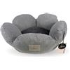 Ligo Fiore - Cuccia per gatti e cani di piccola taglia sfoderabile e lavabile. Cuscino materasso per cani in tessuto. REALIZZATA A MANO IN ITALIA (XS: Ø 60CM x 19 H, CARBONE/GRIGIO)