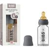 Bibs Biberon in vetro BIBS. Anti-coliche. Tettarella rotonda in lattice di gomma naturale. Favorisce l'allattamento naturale al seno, 110 ml, Iron