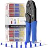 RedStar24 Crimpatrice Capicorda + 700 Terminali: Pinza capicorda elettrici 0,5-6 mm² - Crimpatrice a cricchetto per anello, forcella, piatti e giunzioni isolati Connettori
