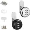 TREABEAR 2PCS Serratura Cassetta Postale, Serratura Argento e Nero, Serratura Armadietto, Serrature con Combinazione 20mm,Serratura Armadietto, Blocco Di Sicurezza a 3 Cifre per Armadietto Spogliatoio