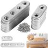 XSHAO® 32 pezzi connettori piatti in acciaio inox, piastra di collegamento forata con 96 viti per armadio, tavolo, sedia, legno e mobili (2 dimensioni)