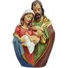DRW Busto della Sacra Famiglia in Resina Dipinto a Mano 12x12x30 cm