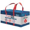 WRAPPYBAG Set di 6 Borse in Plastica Grandi - Borse XXL per Traslochi e Viaggi - Robusta, Spessa e Impermeabile con Manici Rinforzati - per Vestiti e Biancheria da Letto - 75 x 36 x 38 cm
