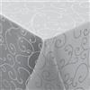 smiry Tovaglia lavabile, ornamenti, rettangolare, 140 x 100 cm, tovaglia damascata, antigraffio, in poliestere, facile da pulire, per cucina, feste, colore grigio