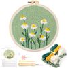TESSTSY Punch Needle Ricamo Starter Kit, Kit Ricamo per Principianti per Ricami, Embroidery Kit Iniziale per Ricamo a Gamma Completa, Con Cartamodello e Descrizione per Fai Da Te, Artigianato (Fiori e Piante)