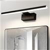 Homefire Lampada da specchio a LED per bagno - Lampada da specchio da 60 cm Lampada da bagno nera Lampada da parete impermeabile IP44 Lampada da parete moderna neutro 4000K Lampada da parete
