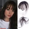 FFWTPY Extension Capelli Veri Clip con Frangia Frontale Estensioni in Air Bangs Fringe Capelli Sintetici Naturale Capelli Senza Cuciture Parrucca per Donne Ragazze (Marrone nero 4#)