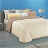 Clara Home Milano CLARA HOME Trapunta Una piazza e mezza Invernale 300gr/mq Double Face Color Panna/Tortora, Piumone in Soffice Velluto Manopesca, Made in Italy