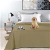 Byour3 - Copriletto Matrimoniale Cotone IDROREPELLENTE Telo Arredo Antimacchia per Animali Lavabile Singolo Due Piazze Primaverile Estivo Anti Peli Gatti Cani Graffi (Beige, Singolo)