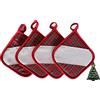 OM DOLCE CASA PRESINE da Cucina Scozzesi Natalizie Set da 4 Pezzi con Inserto in Tela Aida 100% Cotone in Omaggio Un ADDOBBO Natalizio di Buon Natale