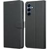 Leacckl Cover per Samsung Galaxy A16 4G/5G, Custodia a portafoglio in Pelle PU Premium [Magnetica a Scatto] [Funzione Stand], Nero