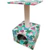 Croci Tropical Cave - Tiragraffi alto a colonna 55 cm con cuccia, per Gatti Adulti Grandi e Piccoli, Tiragraffi graffiatoio ad albero, Accessori e Giochi per gli Animali, Gioco calmante per gatti