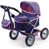 Bayer Design 13052AA Carrozzina per Bambole Trendy, Passeggino Giocattolo, Pieghevole, Regolabile, Ruote Grandi, con Borsa