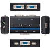 Nanocable Interruttore KVM Switch per Controllare 2 PC con Tastiera Singola, Mouse, Monitor e Altoparlanti, USB VGA 1U-2PC con Cavo, Nero