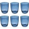 ROSE & TULIPANI Prismia Bicchiere Acqua Set 6 Pezzi 310ml Blu Pasta di Vetro