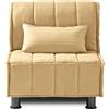 EVERGREENWEB MATERASSI & BEDS EVERGREENWEB - Divano Letto 2 in 1 con Materasso Singolo 80x190 Ortopedico, Prontoletto RICHIUDIBILE 1 Posto con Rivestimento SFODERABILE e Lavabile, Cuscino SUPERSOFT Abbinato color Beige - EVENING