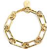 SINGULARU - Bracciale Zambia Link. Maglie Massicce in Ottone con Placcatura Oro 18Kt. Taglia Unica. Lunghezza Catena 18 cm. Gioielli da Donna
