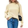 Zeagoo Maglione Elegante Manica Lunga Autunno Invernale Donna a Collo Alto Oversize Casual Maglioni in Maglia Grossa Pullover