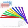 Vicloon Borsa per Raccoglitore, 10Pcs A6 Formato 6 Fori Tasca Raccoglitore, Tasche Cerniere Plastica con 2Pcs Etichette Adesive, Sacchetto per Cartelle in Plastica per Fattura, Quaderni e Carte