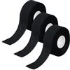 Colexy 3 Rotoli Nastro Sportivo, 2,5 cm x 10 m Benda sportiva, Nastro per dita, Nastro autoadesivo per dita, Nastro per presa sportiva, Nastri ipoallergenici, Nastri adesivi medici per Sportivo (Nero)