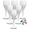 SPARKLERS CLUB Set di 6 Flute da Champagne colore Bianco 12cl - Vetro Infrangibile in SMMA (equivalente TRITAN), Made in Francia, facile presa in mano, flauto per feste ed eventi