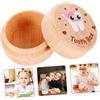 CRILSTYLEO Porta Denti in Legno per Bambini E Bambine Scatola per Denti da Latte Cuscino per Fatina dei Denti Scatola per Denti Piccola Scatola
