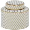 AlexandreHouse TIBOR 23X23X13 CERAMICA BLANCO/NEGRO/DORADO