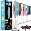 PowerLix Frullino Montalatte Elettrico per Cappuccino - Schiumatore Latte con Supporto in Acciaio Inossidabile, 15-20s, Potente 19000 giri/min, Frullino Manuale per Latte, Cappuccino, Caffè