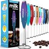 PowerLix Frullino Montalatte Elettrico per Cappuccino - Schiumatore Latte con Supporto in Acciaio Inossidabile, 15-20s, Potente 19000 giri/min, Frullino Manuale per Latte, Cappuccino, Caffè